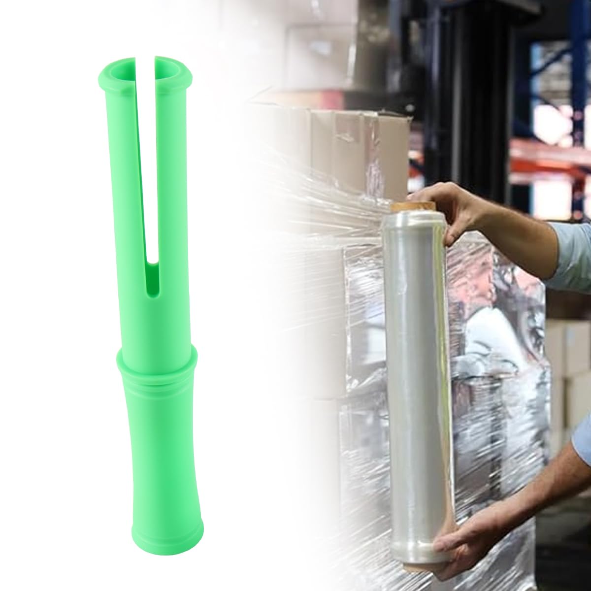 Lot De 2 Rouleaux De Film Rétractable Avec Poignées Et Distributeur De Film Étirable Pour Emballage De Produits, Vert