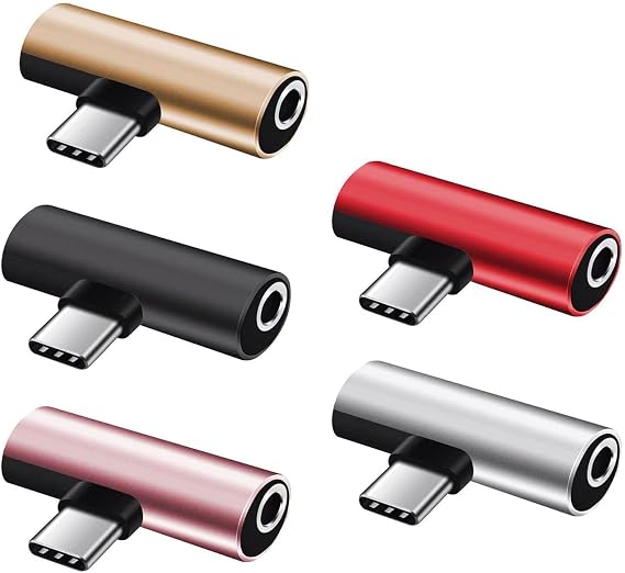 2 in 1 USB C to 3.5mm Female Headphone Jack + Type C Charger Adapter USB C to Aux-Audio Converter for S23-S22 S21-S20