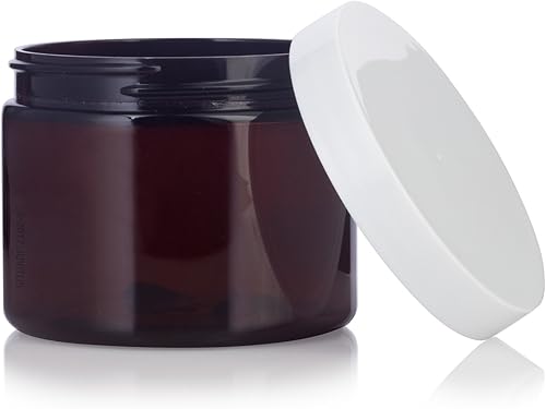 Miniatura 4 de JUVITUS Tarro de plástico PET ámbar de 6 onzas (sin BPA) recargable de perfil bajo (paquete de 6) contenedores de almacenamiento vacíos recargables