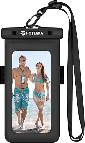 HOTEMIA Funda impermeable flotante para teléfono celular, bolsa seca con cordón para el cuello y brazalete, se adapta a iPhone y todos los teléfonos