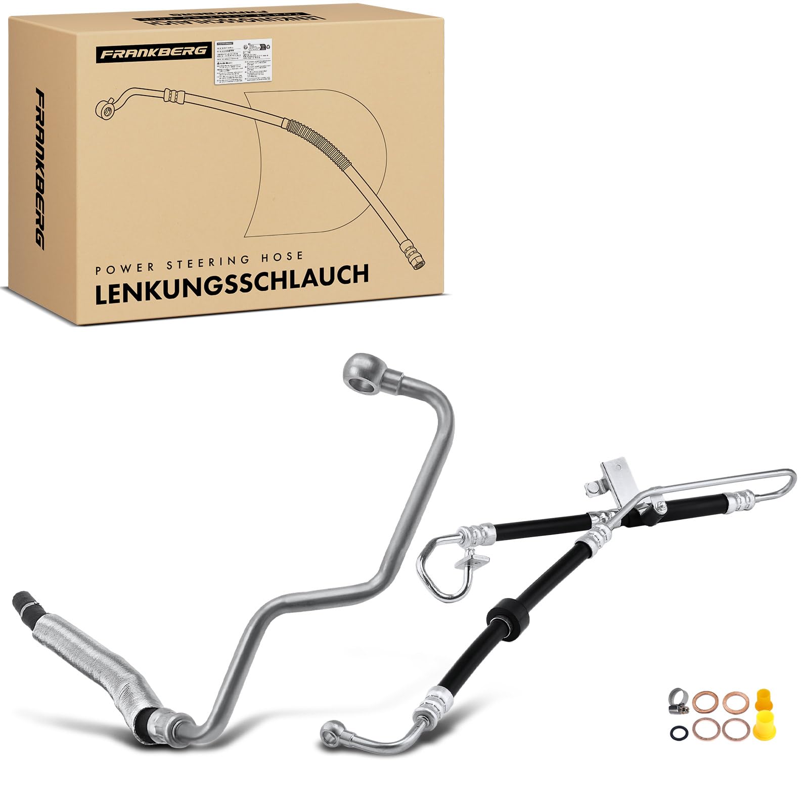 Frankberg 2x Servolenkung Ausgleichsbehälter Schlauch Kompatibel mit M.i.n.i R50 R53 1.6L 2001-2006 M.i.n.i Cabriolet R52 1.6L 2004-2007 Replace# 32416781744