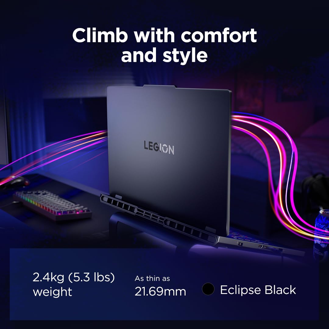 Lenovo Legion 5 Gaming Laptop - Display OLED WQXGA 16" 165Hz, NVIDIA GeForce RTX™ 5070 8GB, Intel Core Ultra 9 275HX, RAM 32GB, SSD 1TB, Windows 11 Home, Tastiera RGB italiana - Eclipse Black