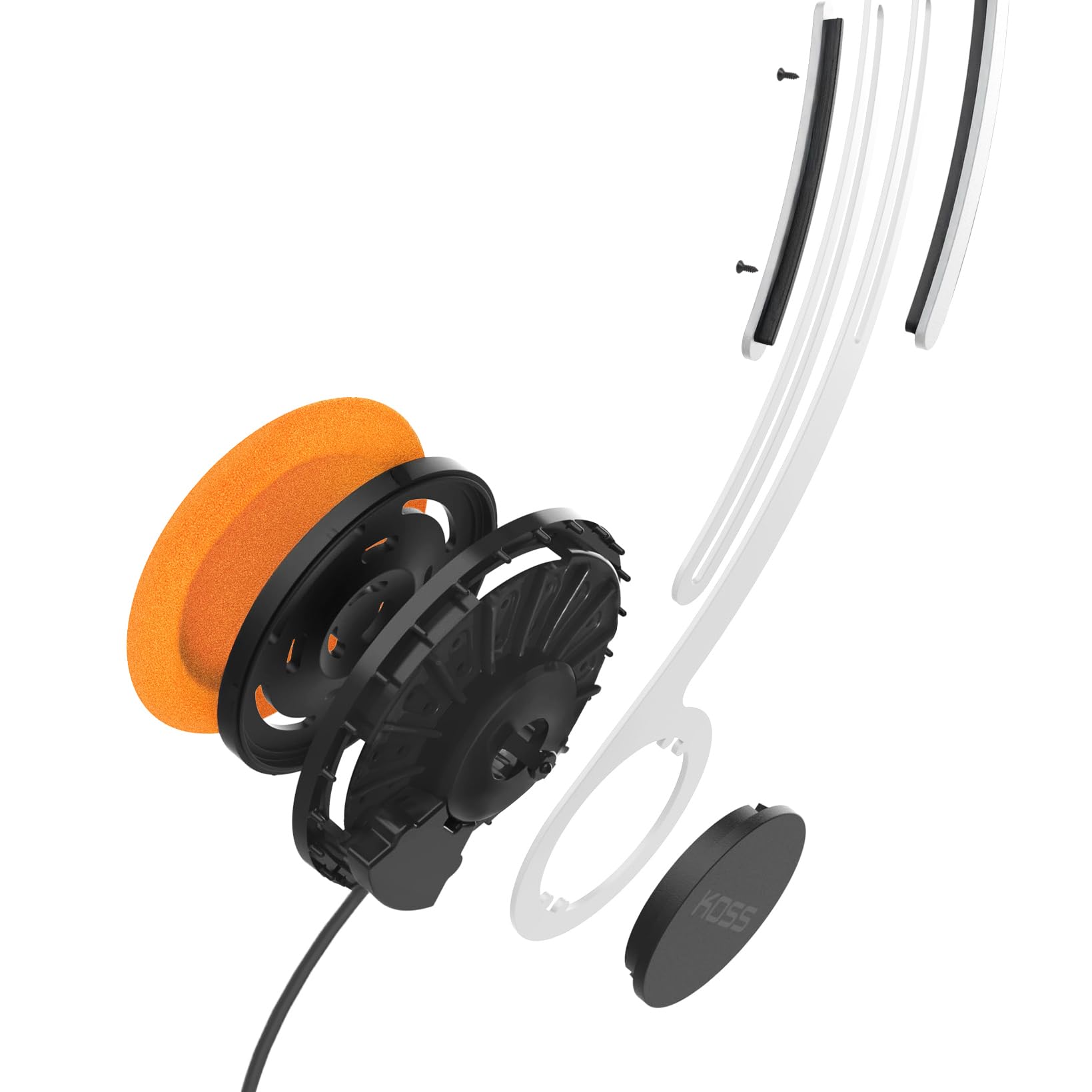 Koss KPH40 - Cuffie on-ear retrò, stile anni '80, leggere, vintage, risposta in frequenza ultra ampia, fascia regolabile in acciaio inossidabile, cuscinetti in schiuma arancione