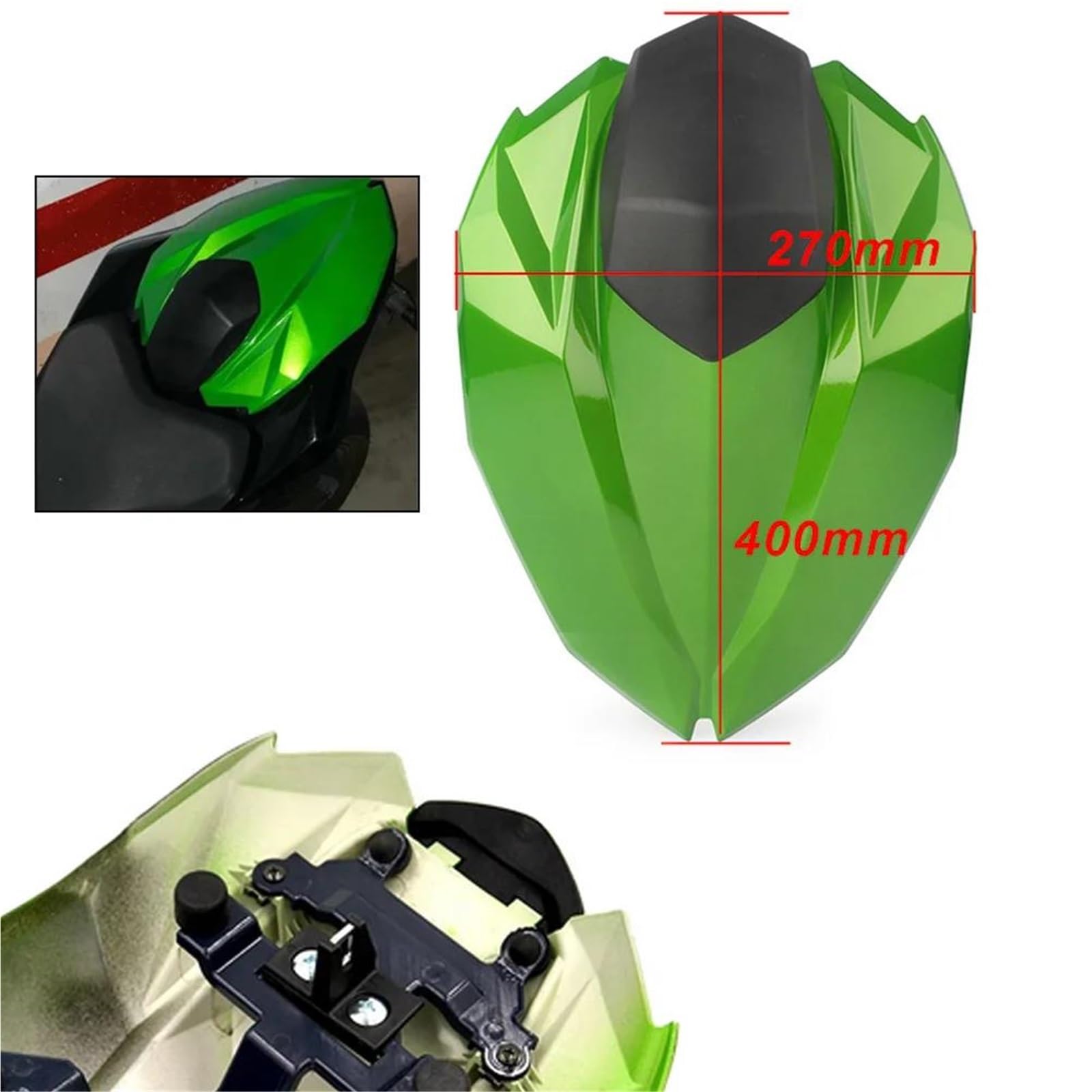 Cubierta De Asiento Trasero para Motocicleta para Kawasaki para Ninja para Z800 (2012-2020) Colín Monoplaza Cubierta De Asiento del Pasajero Cubierta De Carenado(Verde)