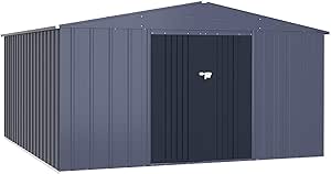 烏越 Metal Shed VEIKOU Metal Storage Shed, 6x10FT Outdoor Storage