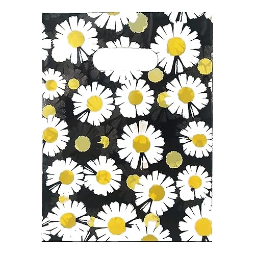 Miniatura 26 de Joyhey 100 unidades de 7.8" x 9.8" bolsas de plástico para mercancía, bolsas de compras y venta al por menor para boutique con asas troqueladas