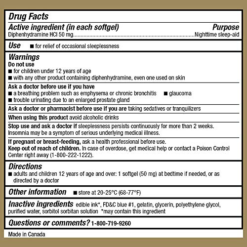 Goodsense Nighttime Sleep-Aid Softgels, Diphenhydramine Hcl 50 Mg, Relieves Occasional Sleeplessness, 32 Count #TOP2