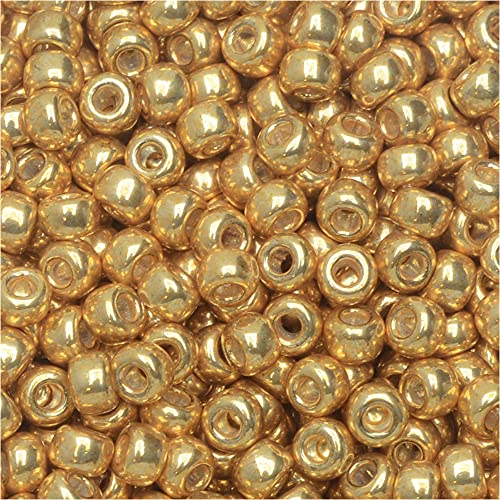 Miyuki Round Seed Bead Size 8/0 22g-Tube Galvanised Gold