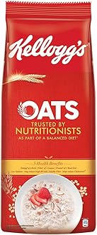 Kellogg's Oats 2kg, Trusted by Nutritionists | Energy of 2 Rotis, Protein of 1 Bowl Dal, Fibre of 1 Guava, High in Protein & Fibre, Low in Sodium | Breakfast Oats