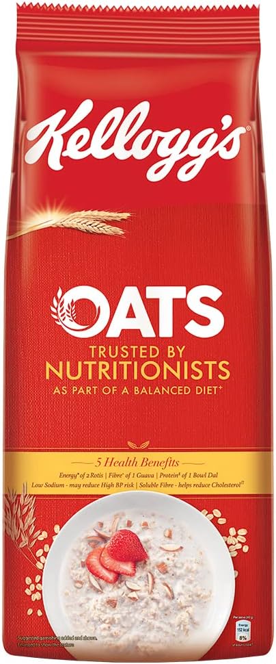 Oats 2kg, Trusted by Nutritionists | Energy of 2 Rotis, Protein of 1 Bowl Dal, Fibre of 1 Guava, High in Protein & Fibre, Low in Sodium | Breakfast Oats