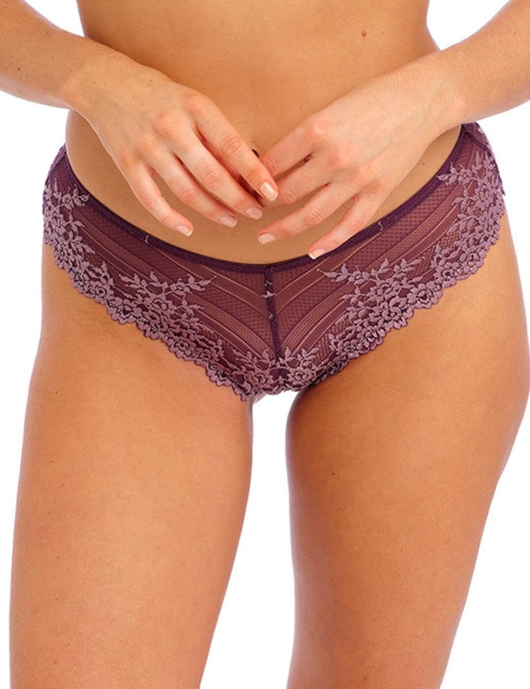 Wacoal Embrace Lace Tanga Italian Plum/Valerian Purple S - 10