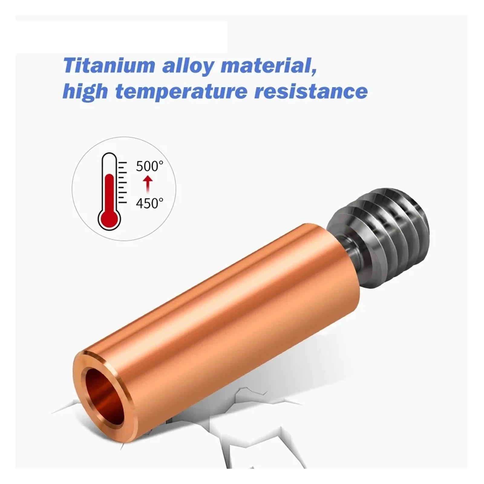 VNJUGF Bimetal CR10 3 Heatbreak Stop Heat Break Gardło 1,75 mm Miedziowanie Rura 3 CR-10 Hotend Drukarka 3D wanglan(5pcs)