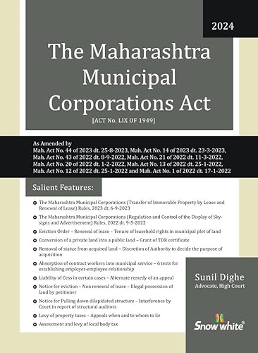 Snowwhite's The Maharashtra Municipal Corporations Act (BPMC) with Case Law - 2024 Edition - Paperback Edition