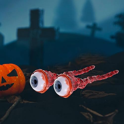 Miniatura 5 de TOYANDONA 2 piezas de globos oculares rasgados de látex para cabeza muerta, ojos falsos aterradores, realistas, de simulación sangrienta, accesorios