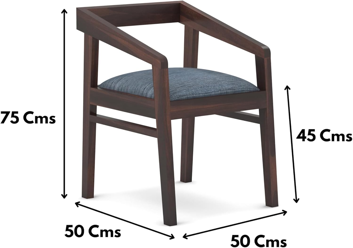 Sheesham Wood Arm Chair in Light Walnut Finish