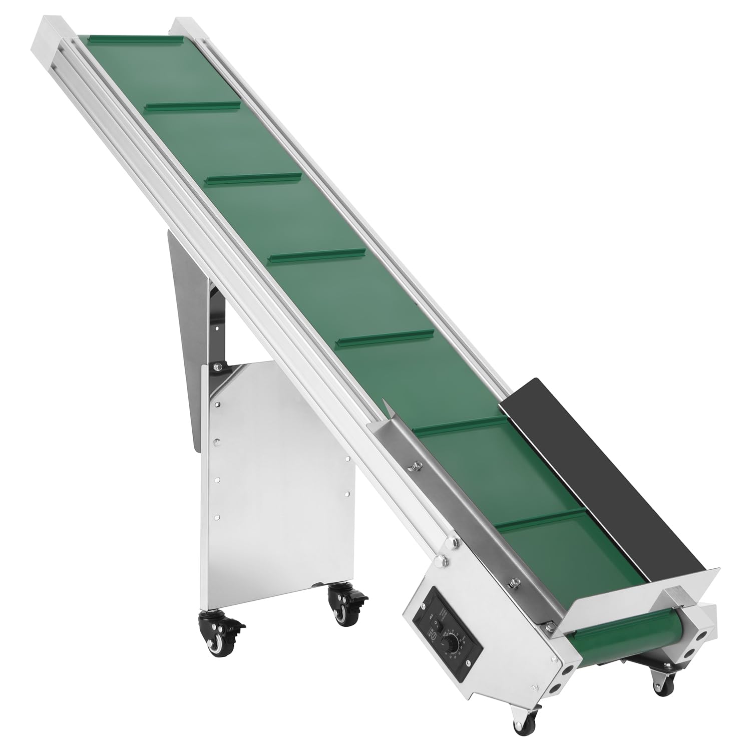Trasportatore elettrico inclinato da 1,2 m di lunghezza, altezza di sollevamento massima di 75 cm con cinghia in gomma PVC da 20 cm di larghezza, per macchina imballatrice