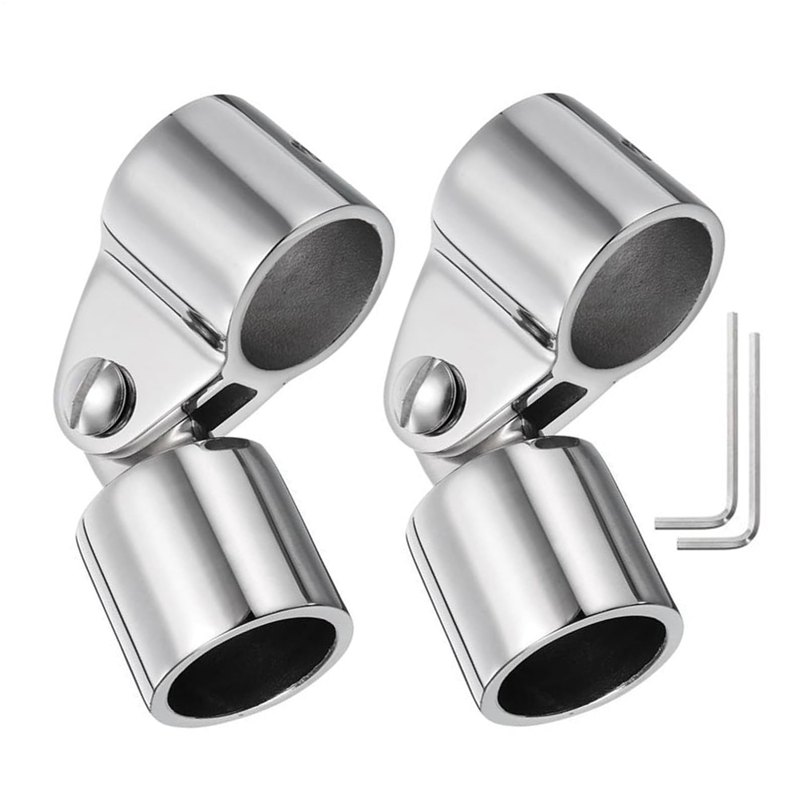 Hardware per tettuccio marino – Ghiera girevole | Set di 2 pezzi di fissaggio in acciaio inox per montaggio a scomparsa, aste di supporto per tubi tondi, e guide laterali