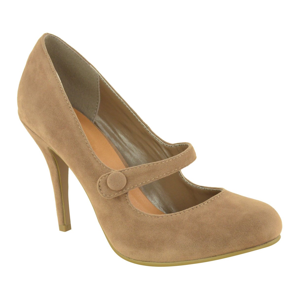 Buy Ladies Womens Low MID HIGH Heel Ankle Strap Court Shoes Work Pumps