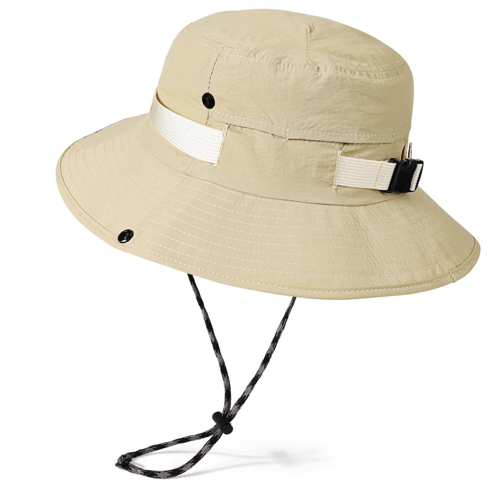 TAGVO Sombrero de Pescador Hombre Protección UV, Sombrero para el Sol Plegable Ancho Brim Bucket Hat Sombrero Safari para Pesca Camping Caza Senderismo Exteriores 60-65cm