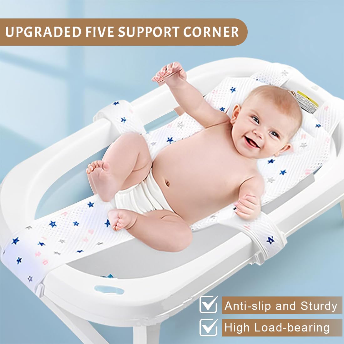 Hamac De Bain Pliable Pour Bébé - Coussin De Siège Antidérapant avec Filet De Bain - 0 À 36 Mois