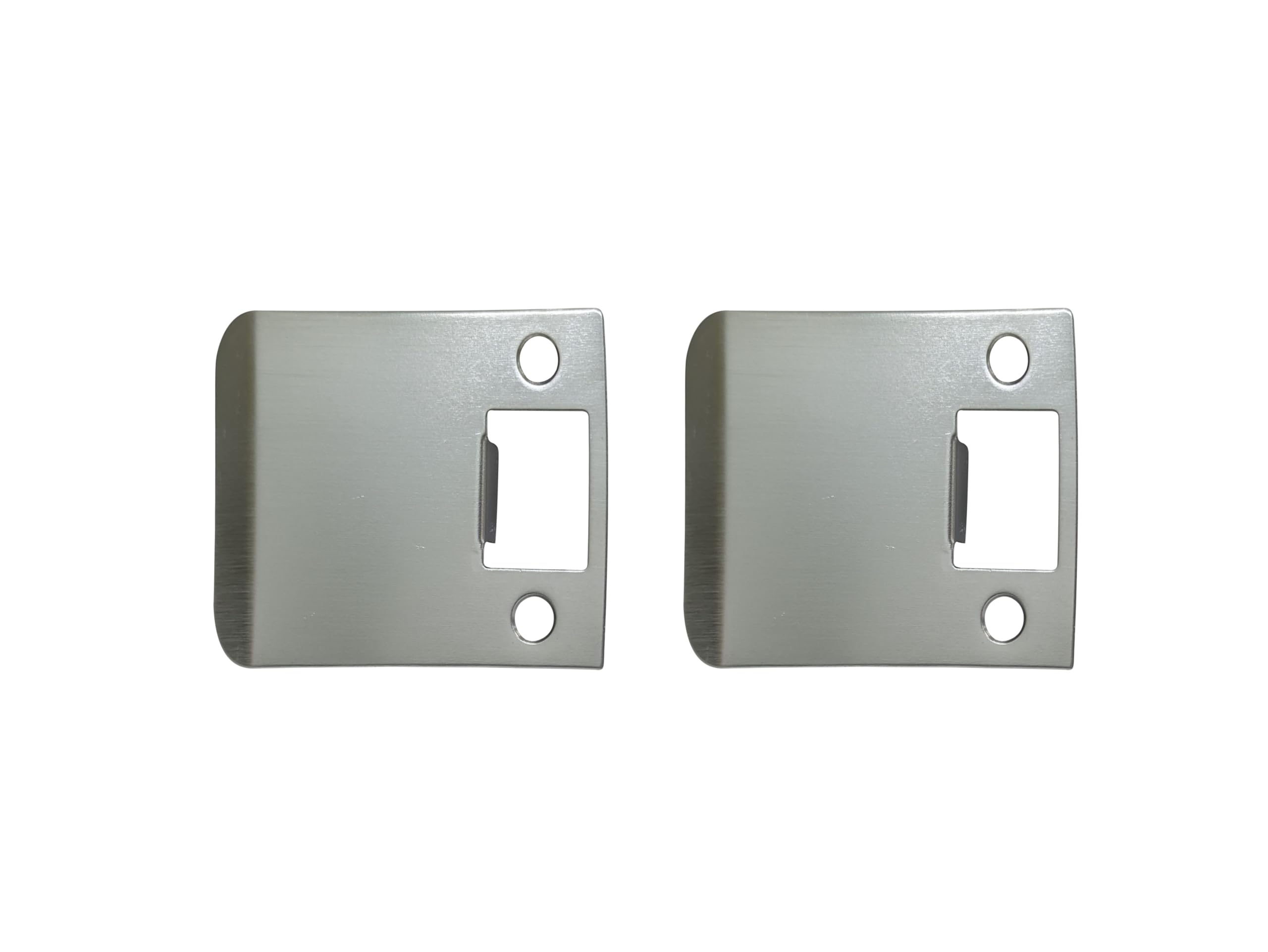 QCAA Solid Brass Extended Lip Strike, 3''X2-1/4", Satin Nickel, 2 Pack, Made in Taiwan
