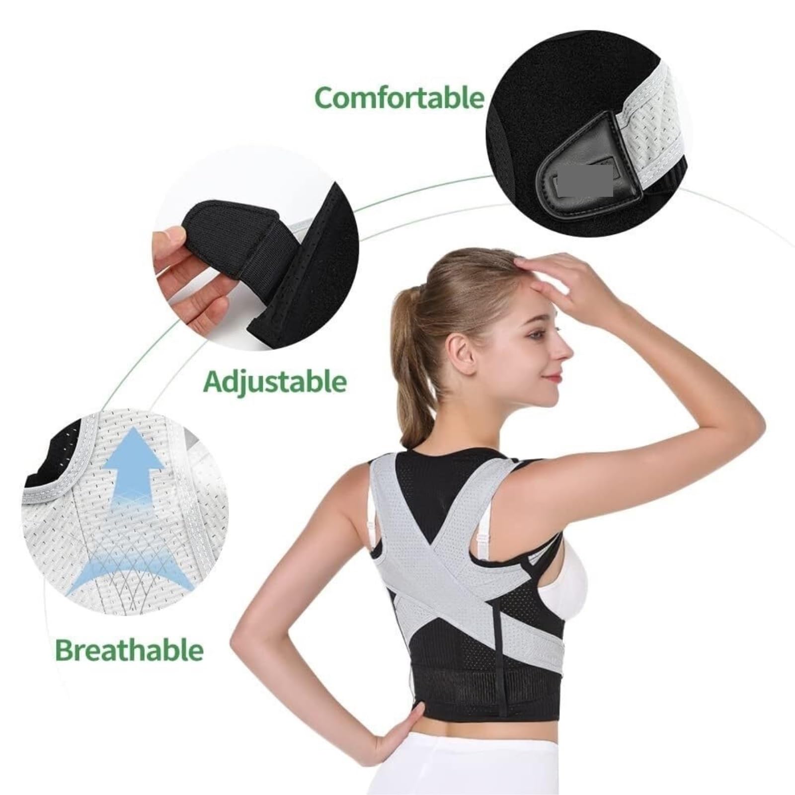 Faja Lumbar Corrector De Postura De Espalda Completa, Corsé, Soporte Lumbar para Hombros, Clavícula Y Columna Vertebral, Entrenador De Postura De Cintura Ajustable Cinturón Apoyo Lumbar(S)