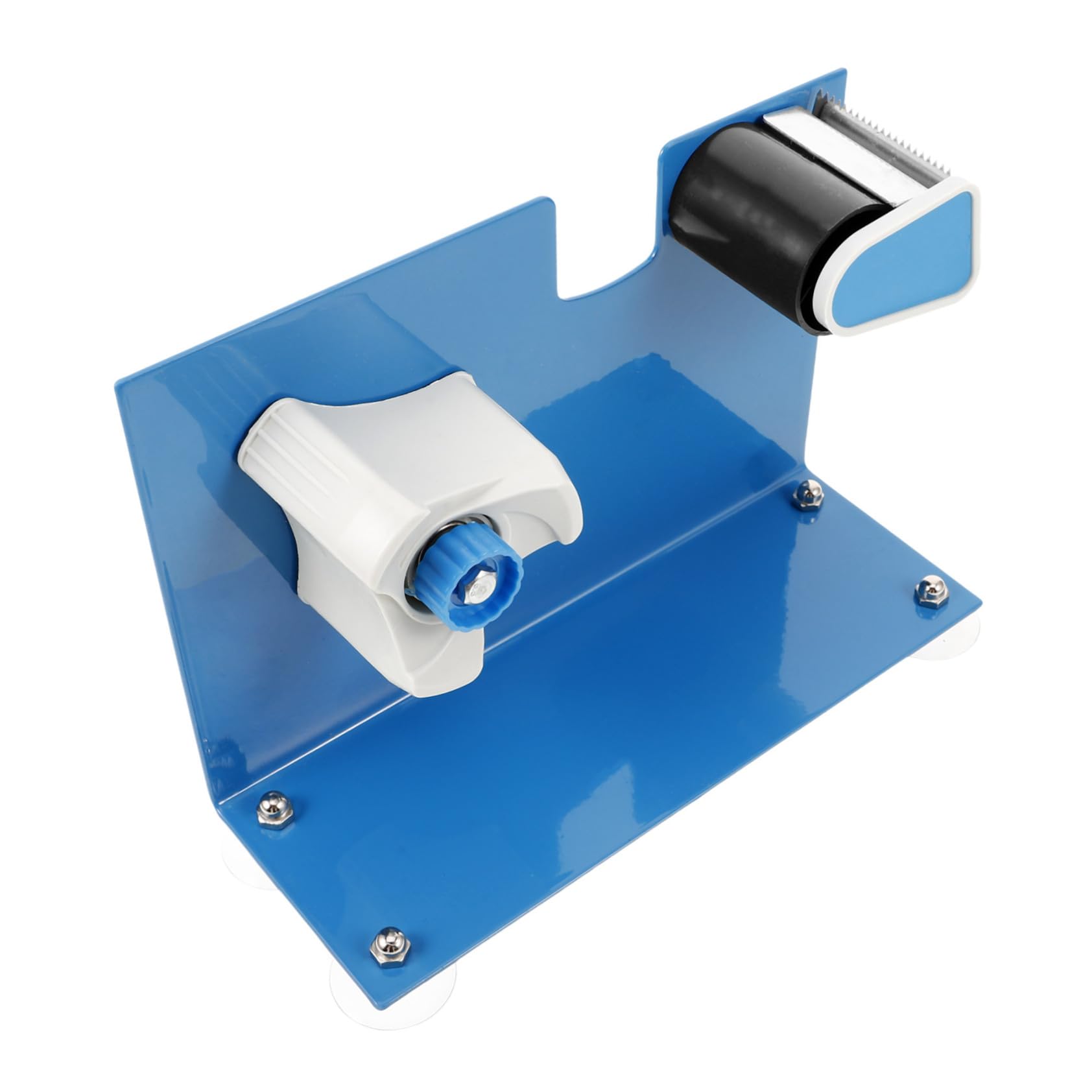 Klebebandabroller mit Saugnapf aus Eisen Blau für 5cm Breite Rollen Wiederverwendbar Sicher Montierbar für Büro und Lager