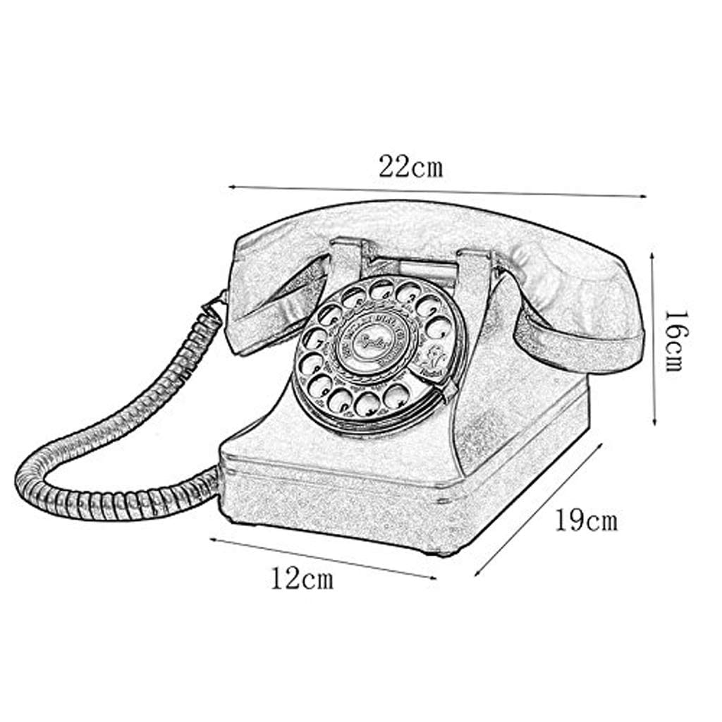 Retro Obrotowy Telefon Stacjonarny Do Domu, Zabytkowy Telefon Z Obrotową Tarczą, Staromodny Telefon Stacjonarny Z Funkcją Głośnomówiącą, Retro Czarny