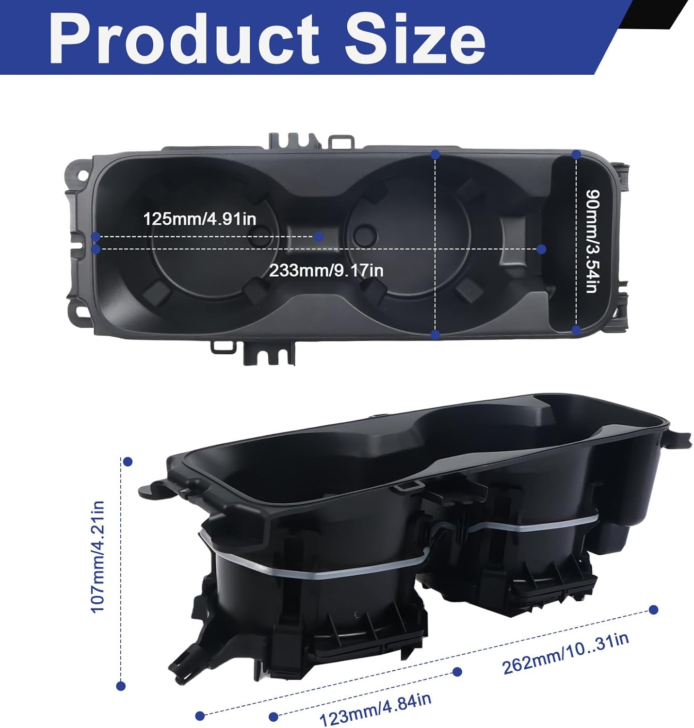 LB5Z-7813562-AB Center Console Cup Holder Fit for Ford Explorer 2020-2025 Replace LB5Z7813562AB (Without Wireless Charging)