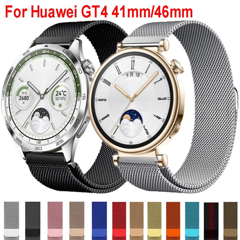 Correa milanesa de 22mm para Huawei GT Watch 4 de acero inoxidable en color ágata 2