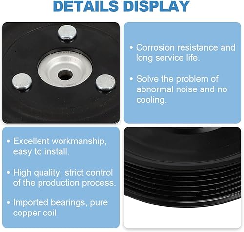 Vista 136 de ECCPP Embrague del compresor del A/C 1997-2001 apto para Ford E-150 E-250 E-350 E-450 AC Compresor Embrague Kit de Ensamblaje de Embrague Conjunto