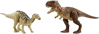 Jurassic World Survival Instincts Roarin' Battle Pack Set with 2 Action Figures, Roar Strikers Iguanodon & Skorpiovenator Dinosaur Toys