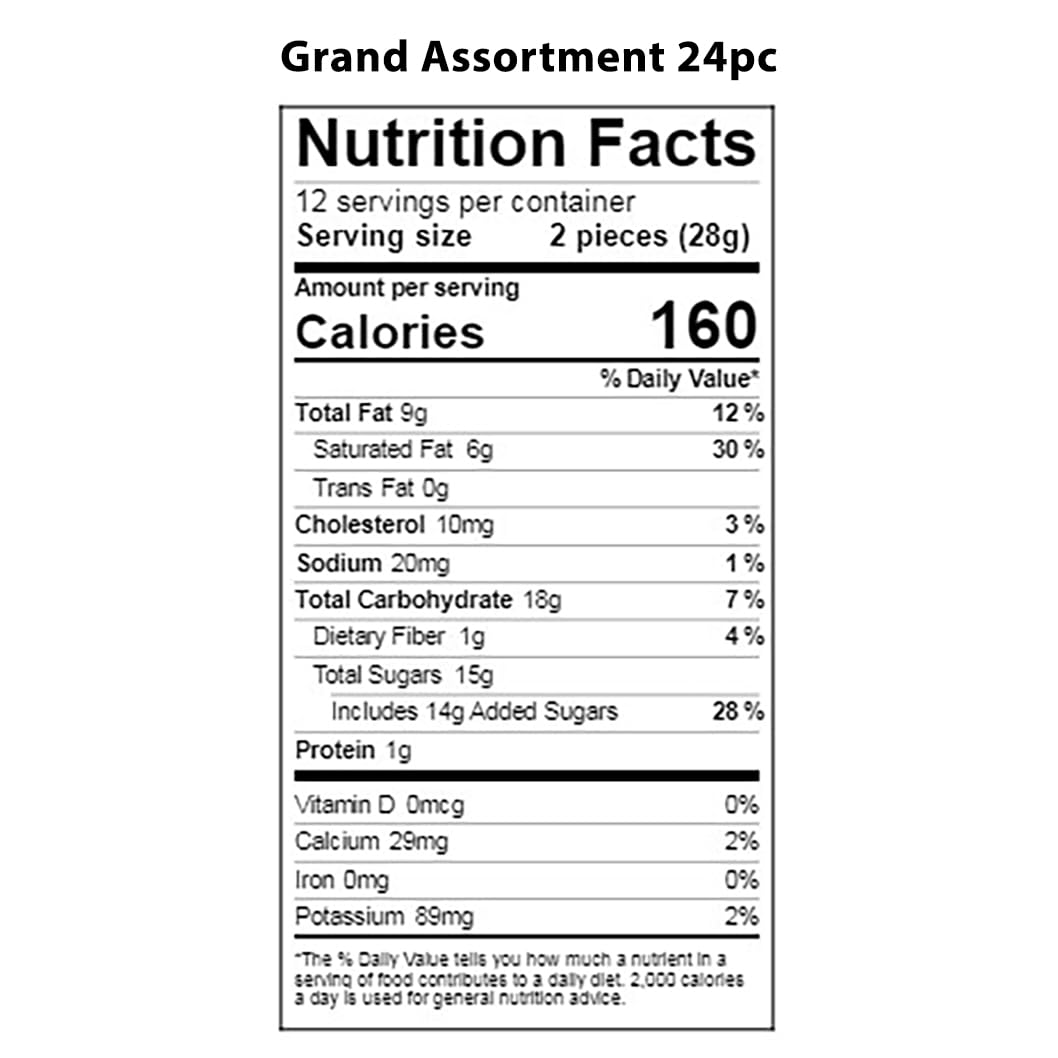 Vermont Nut Free Chocolates Boxed Chocolates (Grand Assortment) 24-Piece, Nut-Free, Egg-Free, Kosher