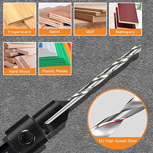 8 Pack Woodworking Countersink Drill Bits Set 3in1, Heavy Duty 6542 Pilot Drill Bits Depth Adjustable, 82-Degree Chamfer, 6mm Hex Shank, for #4#6#8#10#12#14 Screws in Soft & Hard Wood 5 8 Pack Woodworking Countersink Drill Bits Set 3in1, Heavy Duty 6542 Pilot Drill Bits Depth Adjustable, 82-Degree Chamfer, 6mm Hex Shank, for #4#6#8#10#12#14 Screws in Soft & Hard Wood - Image 5