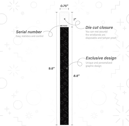 Miniatura 2 de Tyvek - Pulseras para eventos, diseño creativo de color, pulseras de papel de 34 pulgadas, paquete de 250 unidades para fiestas, agrupaciones,