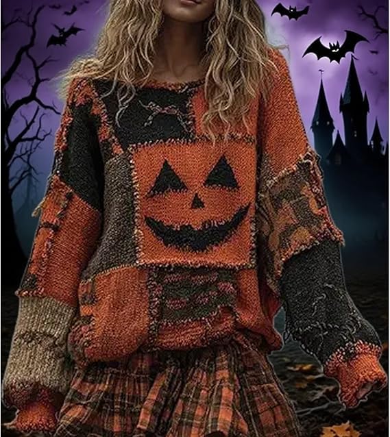 Everswear Halloween Sweater, Halloween Print Hoodie, Funny Horror Themed Pullover3