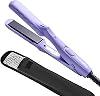 LOVANI Plancha de Viaje de Doble Voltaje, Pequeña Alisadora de Turmalina Cerámica para Cabello Corto y Flequillo, Portátil con Bolsa Aislante (Púrpura) 0.5 Pulgadas 1