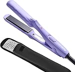 LOVANI Mini Flat Iron 0.5", Ultra-Compact 7.1" Travel Hair Straightener, Ceramic Tourmaline, 410°F High Heat, Dual Voltage 100–240V, Heat-Resistant Pouch, For Bangs, Pixie Cuts & Touch-Ups (Black)