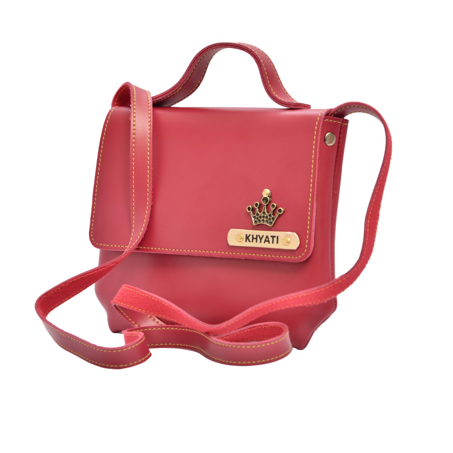 Personalized Women Vegan Leather Sling Bag for Birthday Gift, Customized Hand Bag with Name and charm for Girls-image-30