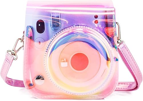 Yitengteng Illusion-Colour - Funda para cámara Fujifilm Instax Mini 11/9/8, funda protectora ajustable de PVC con correa para el hombro