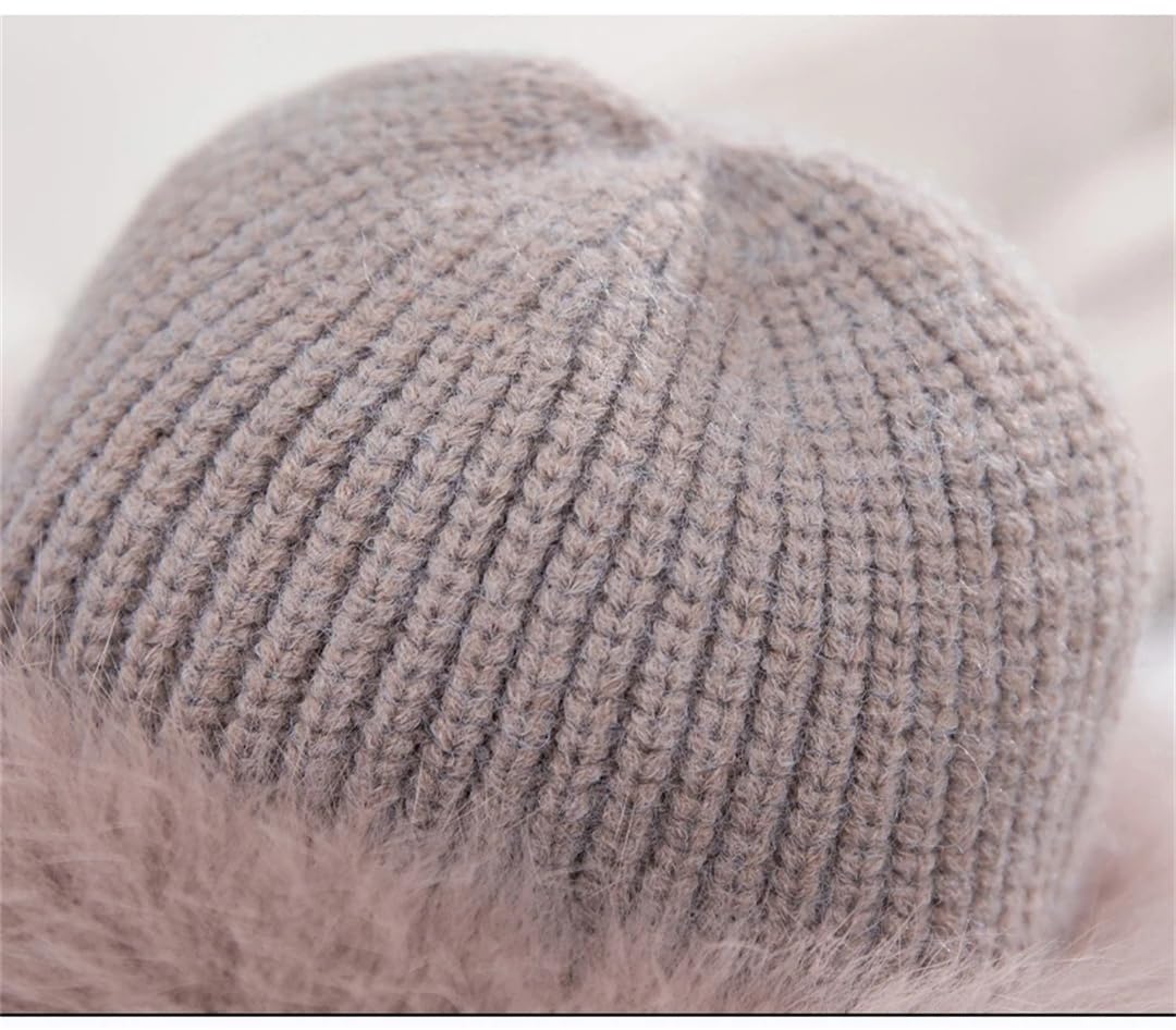 Cappelli in lana lavorata a maglia in finta pelliccia per le donne invernali spessi e caldi berretti morbidi berretti femminili