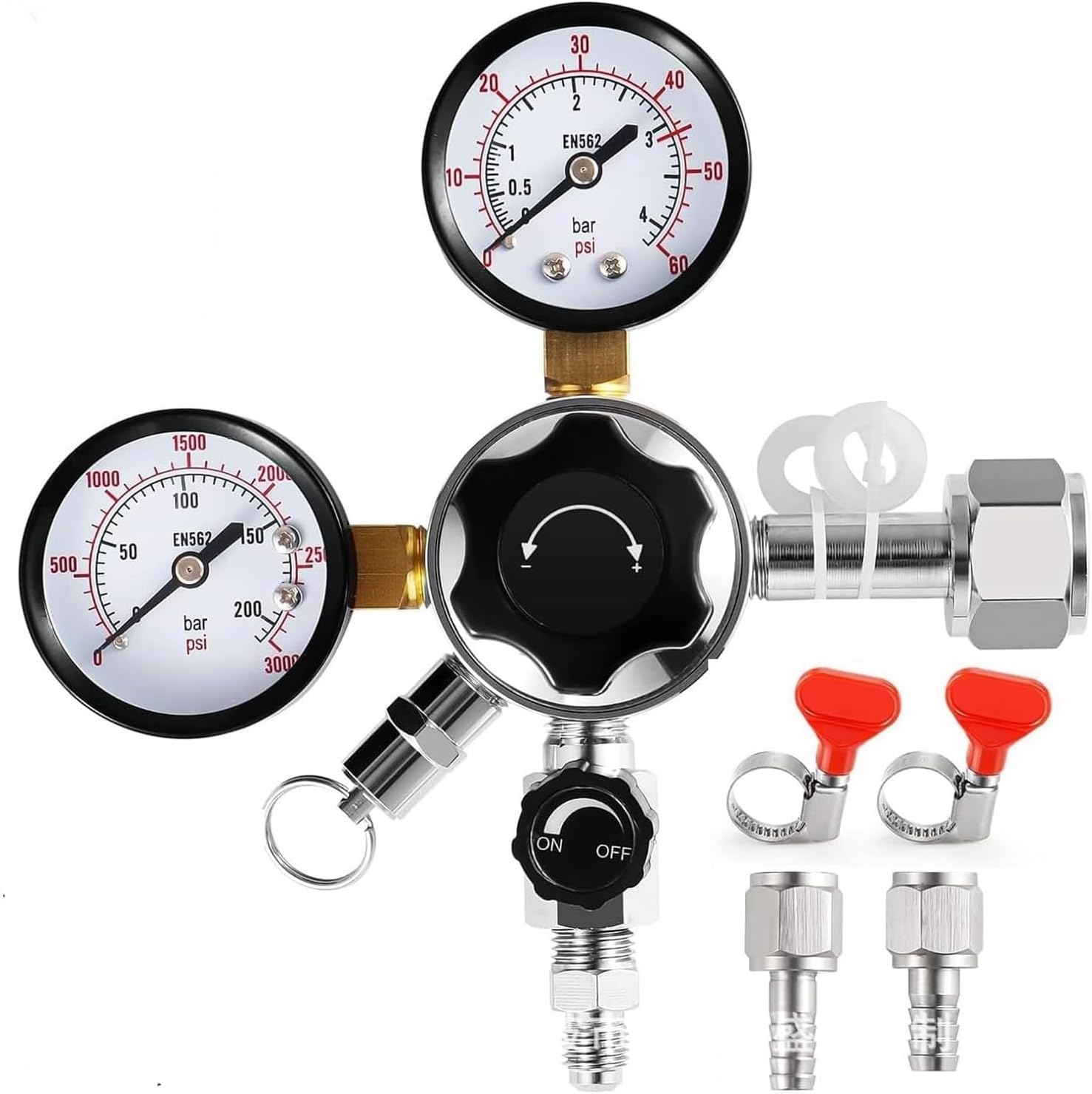 co2 regulator, Beer Brewing Equipment Draft Machine Double Stage Carbon Dioxide Regulator,for kegerator(Black)