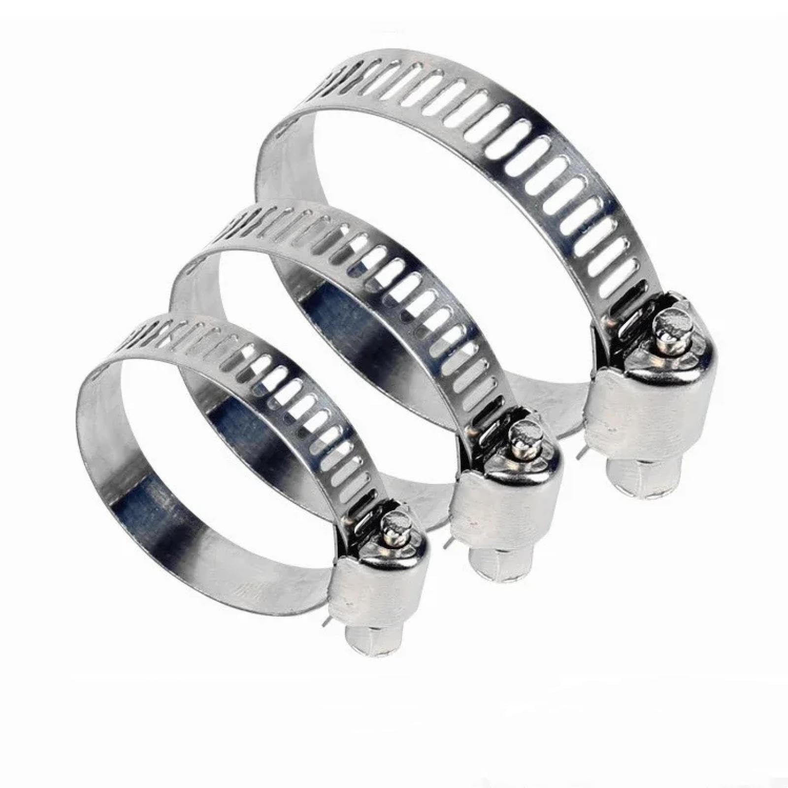 Abrazaderas de manguera de acero inoxidable de 8 mm a 120 mm, ajustables, con resorte fijo (diámetro de 76 a 92 mm, 10 unidades)