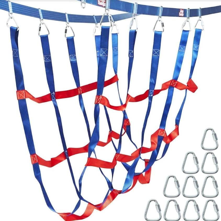 Lily's Things Cargo Net Attachment Double Slackline Accessories | Ninja Slackline Accessories | Double Slackline Course Sets | Climbing Wall | Climbing Equipment | Playground Equipment Outdoor