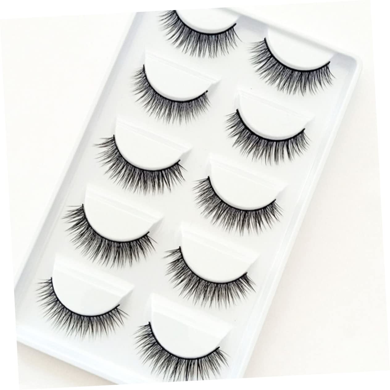 WOONEKY Faux Cils Naturels 10 Paires 3d Réalistes Souples pour Fille Maquillage Quotidien Usage Personnel