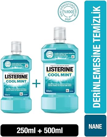 Listerine Cool Mint Ağız Bakım Suyu 500 ml + 250 ml
