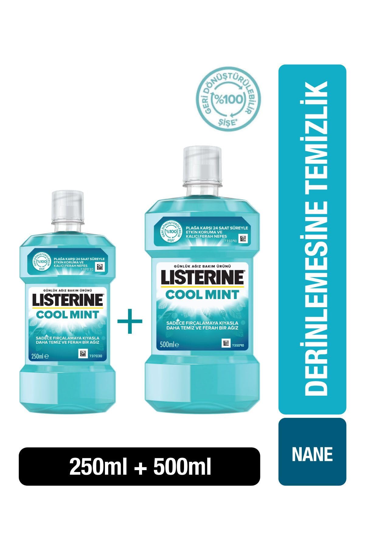 Listerine Cool Mint Ağız Bakım Suyu 500 Ml + 250 Ml