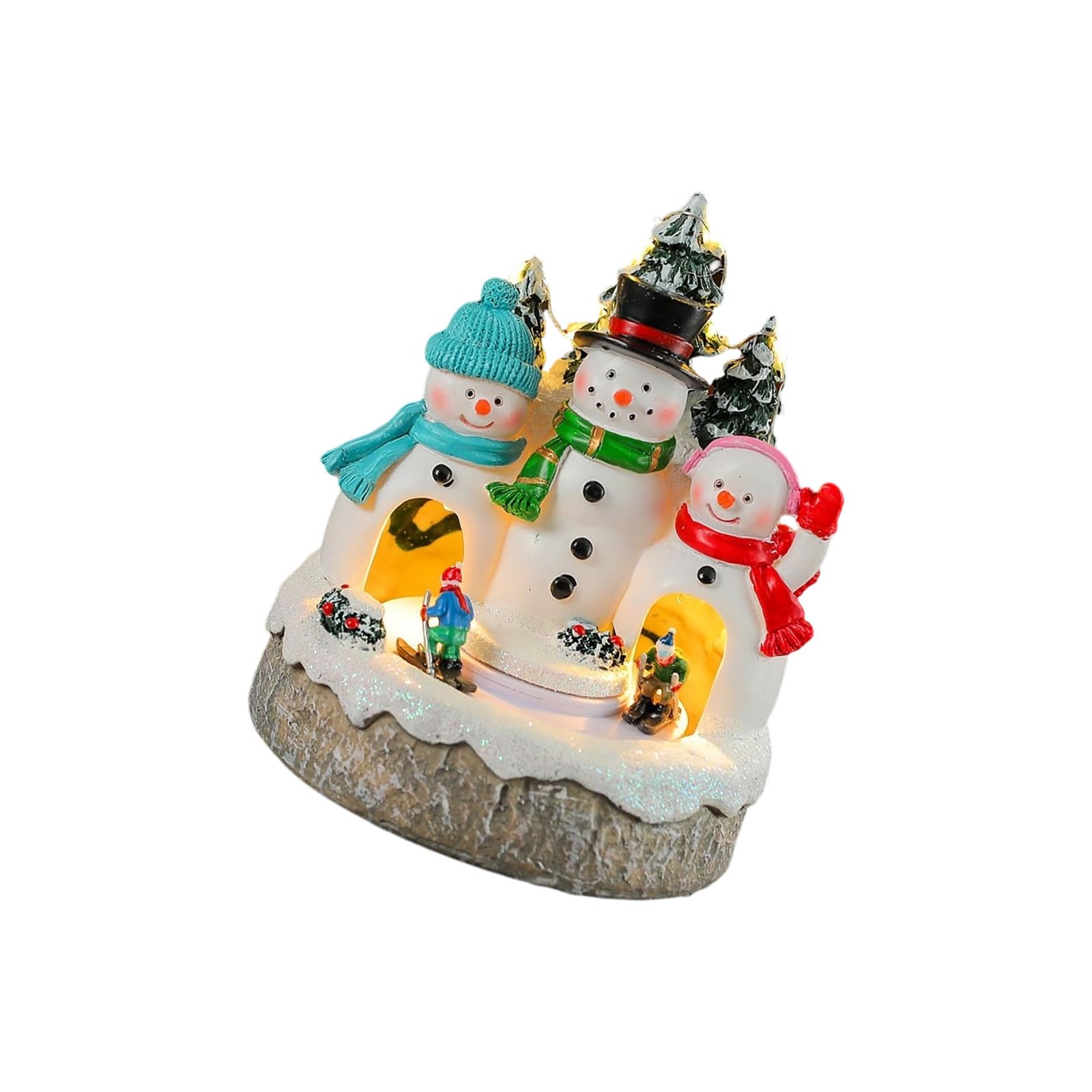 Pangboer B Christmas Tabletop Accent Decoration, Lighted Rotating Music Ox Resin Ornament With Us Or Attery Power For Indoors Lighted Christmas Houses Music Ox Rotating Holiday Centerpiece Winter Tabletop
