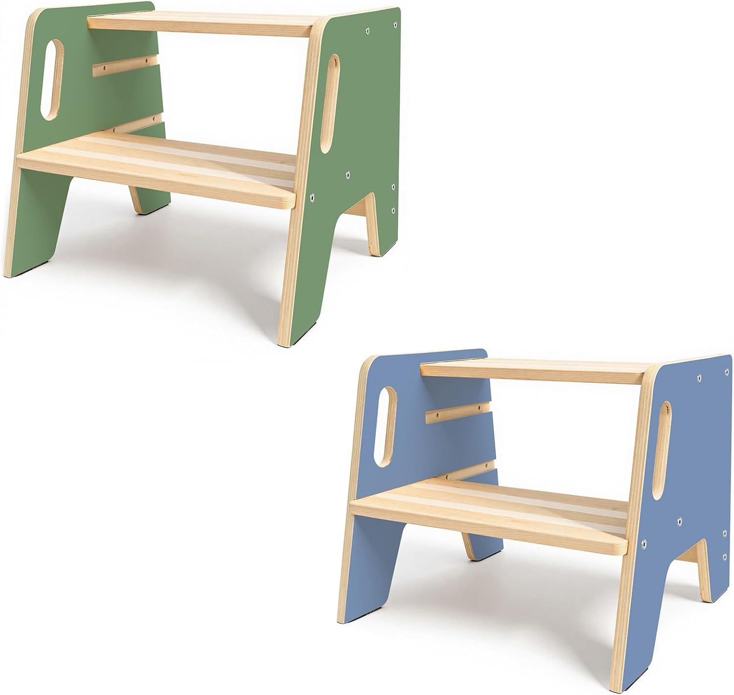 Wingyz Wooden Toddler Step Stool, 3-Height Adjustable Step Stools for Kids with Handles,Potty Stepstool for Bathroom Sink, Kitchen and Bedroom, for Toddlers 1-3