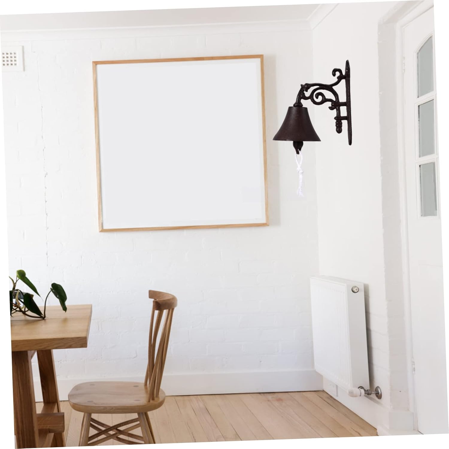 TEHAUX Vintage Cast Iron Doorbell Rustic Wall Hanging Bell for Garden Patio and Home Decor Manual Operation Iron Wind Chimes for Outdoor and Indoor Use